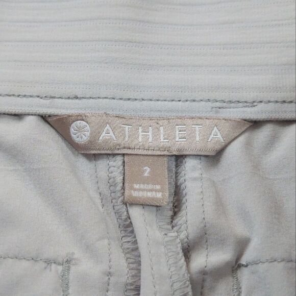 Athleta Tribeca Straight Wide Leg Capri Length Pants Light Grey Size 2 - Picture 6 of 8